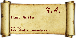 Hust Anita névjegykártya